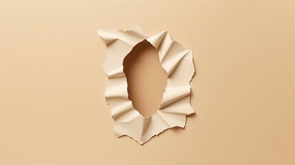  a torn piece of paper with a hole in the middle.  generative ai