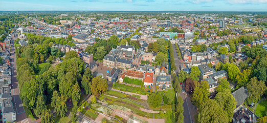 Aerial panorama from the city Assen in Drenthe the Netherlands