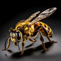 a honey bee on an isolated background 