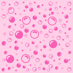 barbie pattern. Pink soap bubbles on a light pink background.