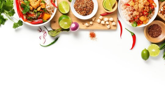 Banner image of vegetables and herbs that are ingredients of Thai food