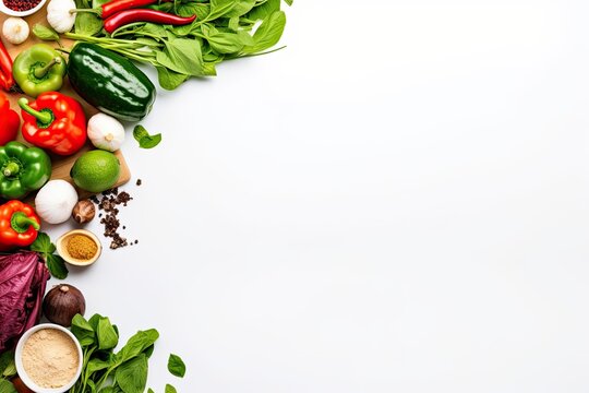 Banner image of vegetables and herbs that are ingredients of Thai food