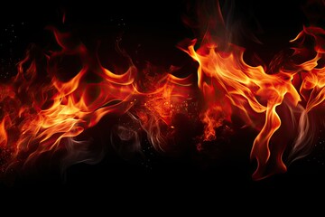 Fototapeta premium Illustration of flame isolated on black background.