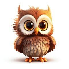 Owl illustration on white background