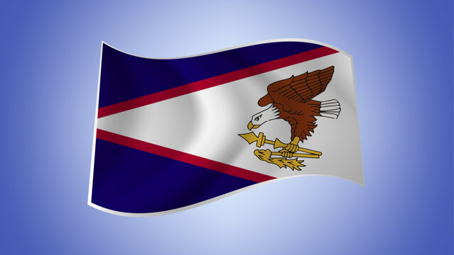 National Flag of American Samoa (US) - Waving National Flag of American Samoa (US) - American Samoa (US) Flag Illustration