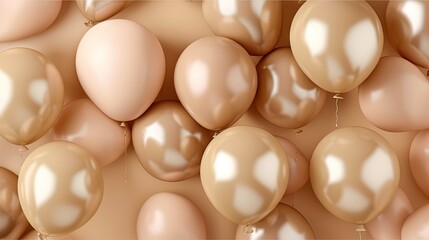  a bunch of balloons that are brown and beige in color.  generative ai