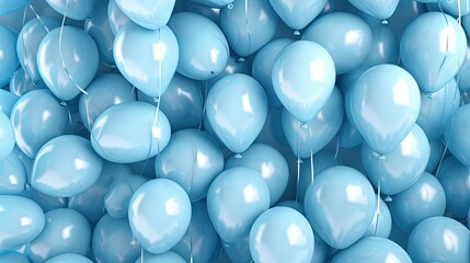  a large group of blue balloons floating in the air together.  generative ai
