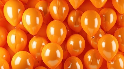  a large group of orange balloons in the shape of hearts.  generative ai