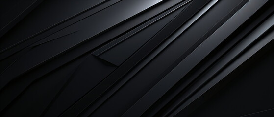 Abstract futuristic dark black background with lines design. Realistic 3d wallpaper with luxury flowing lines. Elegant backdrop for poster, website, brochure, banner, app. Generative ai