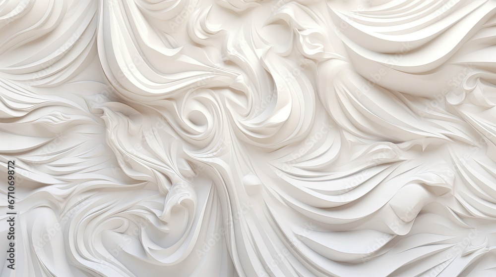 Aufkleber a white background with a wavy pattern of white paint on it. generative ai