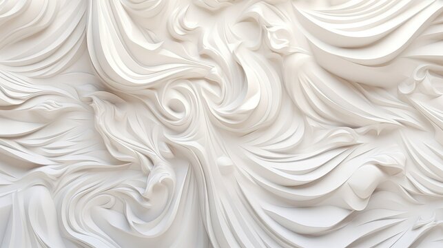  a white background with a wavy pattern of white paint on it.  generative ai