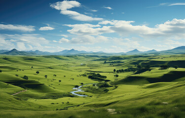Fototapeta premium landscape with mountains and clouds