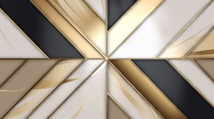  a gold and black geometric design with a white background and a black and white background.  generative ai