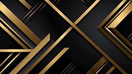  a black and gold abstract background with a diagonal pattern and lines.  generative ai