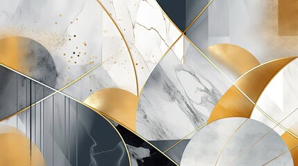  a white and gold marble wallpaper with gold foil accents.  generative ai