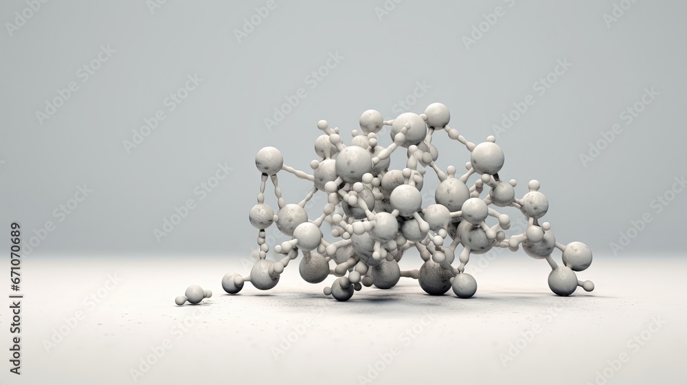 Poster a group of small white objects sitting on top of a table. generative ai