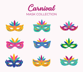 Obraz premium Carnival mask collection