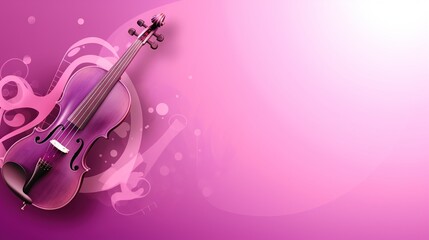  a violin with a pink background and swirls on it.  generative ai