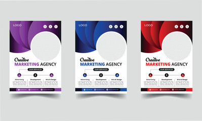 set of business flyer vector  template with minimalist layout and symbol style use for promotion kit and product publication 