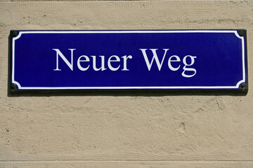 Obraz premium Emailleschild Neuer Weg 