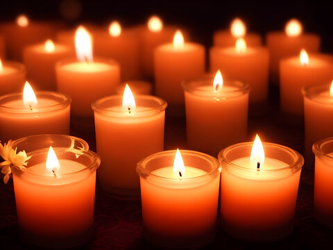 burning candles in the dark high quality photo 