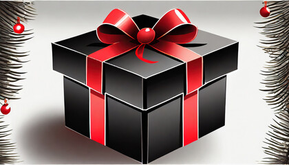 gift box with red ribbon