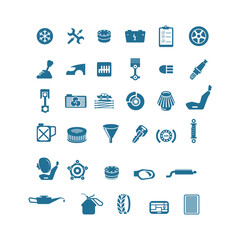 set of car tools logo vector icon