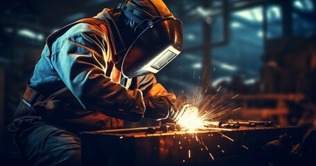 Steel protection metal working industrial safety skill welder factory spark welding