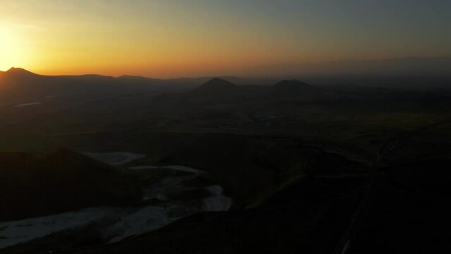 Aerial, Meke Crater Lake Tuzla, Turkey