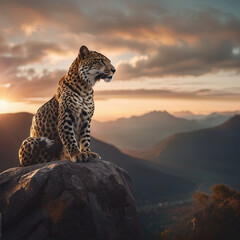 Leopard on the rock