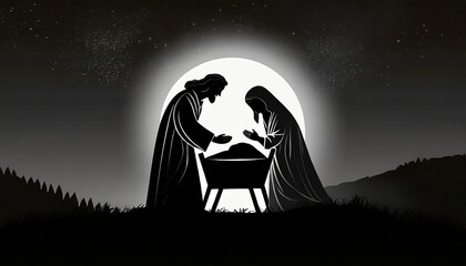 The Birth of Jesus Silouhette