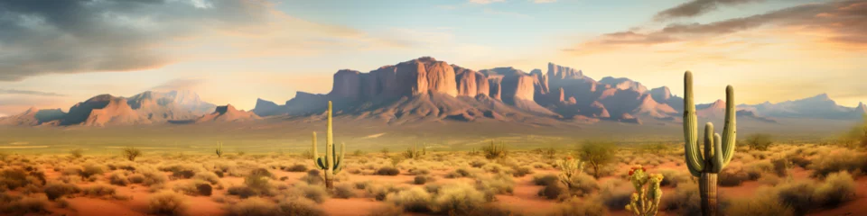 Tuinposter Arizona desert landscape illustration background © AhmadSoleh