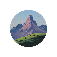 Mountain logo. Illustration for t shirt and other.