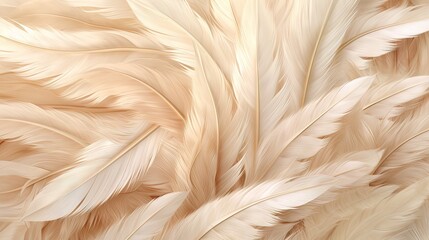  a close up of a white feather textured wallpaper.  generative ai