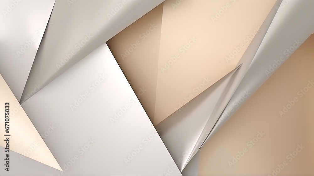 Poster an abstract background with white and beige shapes and a light brown background. generative ai