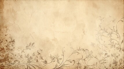  a grungy background with a floral design on it.  generative ai