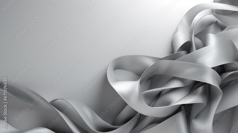 Poster a gray abstract background with a wavy design on the corner. generative ai