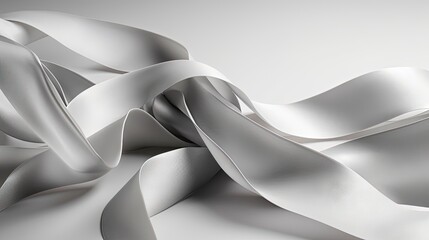  a white fabric with a very long ribbon on top of it.  generative ai