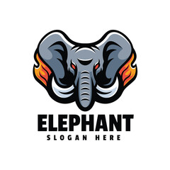 Elephant mascot illustration logo design 
