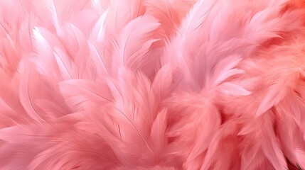 a close up of pink feathers on a white background with a red background.  generative ai