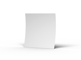 Blank 8.26x8.26 inc square flyer 3d render. Transparent background