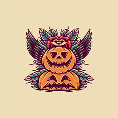 Twin Pumpkin Illustration