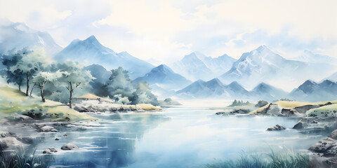 Fototapeta premium Water color of nature background