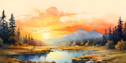 Water color of nature background