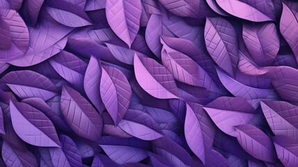  purple leaves are arranged in a pattern on a purple background.  generative ai