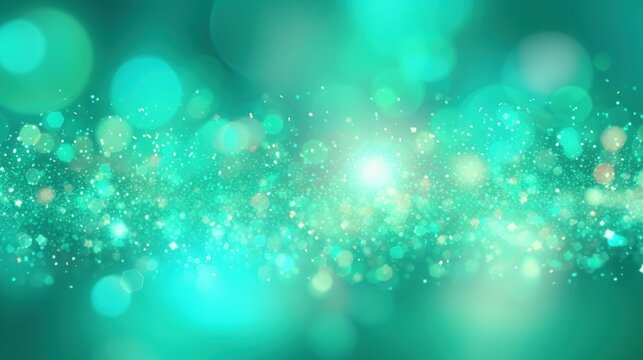  a blurry image of a green background with lots of sparkle.  generative ai