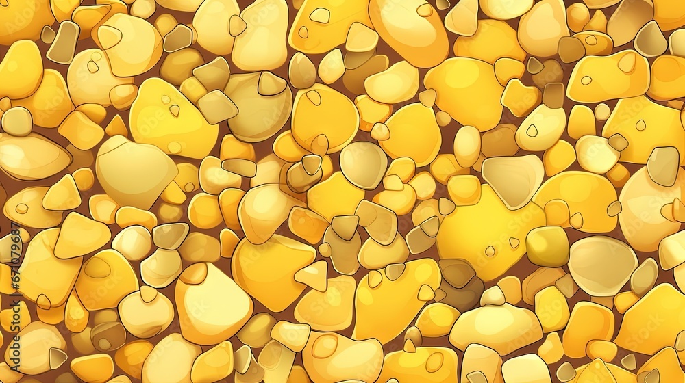 Poster a bunch of yellow hearts are arranged in a square pattern. generative ai