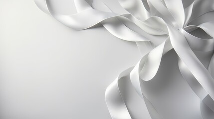  a white background with a lot of white ribbons on it.  generative ai