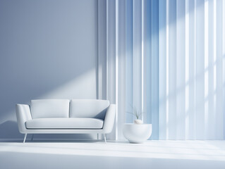 A living luxurary room of a beautiful bright modern Scandinavian style house, generative AI	