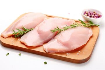 Chicken breast fillet on white background